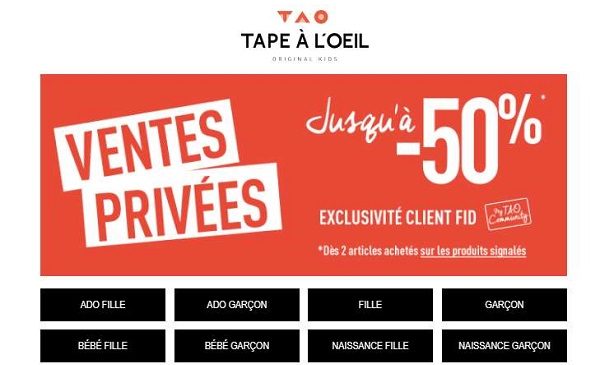 Vente Privée Tape à L’oeil