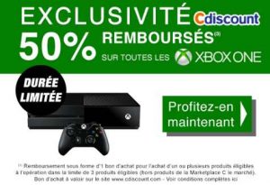 consoles Xbox One 50% remboursés sur Cdiscount