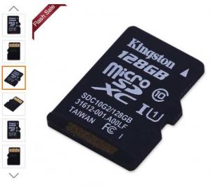 vente flash MicroSDXC 128Go Kingston à moins de 29€