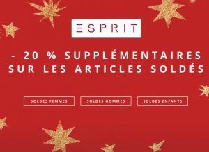 20% en plus sur les Soldes Esprit 