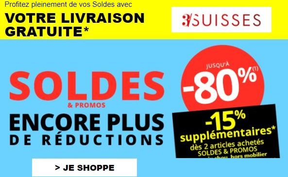 Soldes 3 Suisses : livraison gratuite