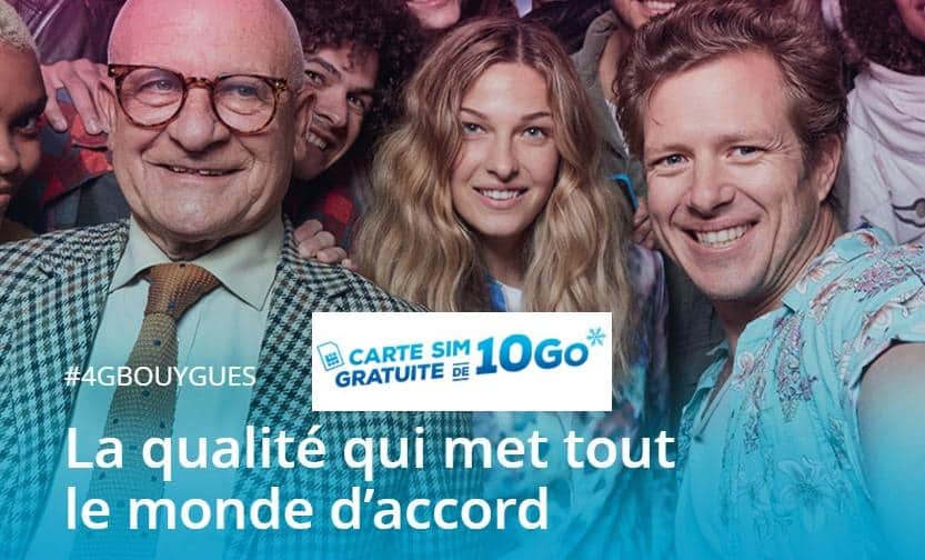 Gratuit : carte Sim avec 10Go 4G Bouygues Telecom (sans engagement)