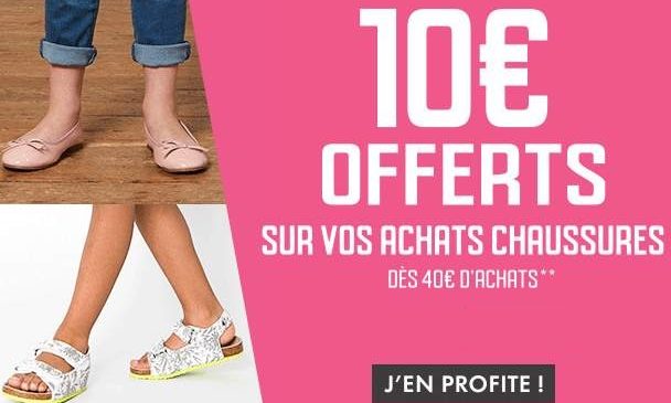 10€ de remise sur le rayon chaussures Gémo