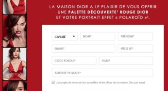 Palette échantillon Dior gratuite 4 it-teintes de la gamme de Rouge à lèvres Rouge Dior !