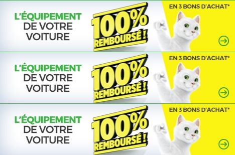 Offre 100% remboursé Feu Vert (Autoradio Sony, Porte-Vélos, Rehausseur, accessoires Michelin…) en 3 bons d’achat