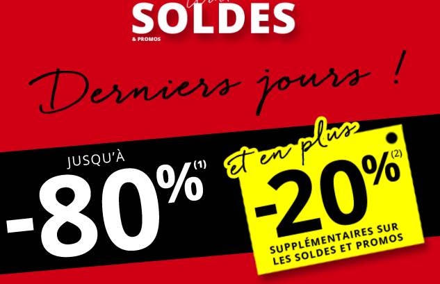 20% supplémentaire sur la dernière démarque 3 Suisses!