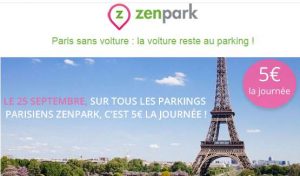 5€ la journée dans tous ses parkings ZenPark de Paris