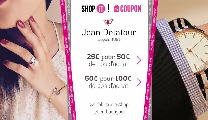 Bon d’achat Jean Delatour à moitié prix