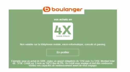 Boulanger payez en 4 fois sans frais