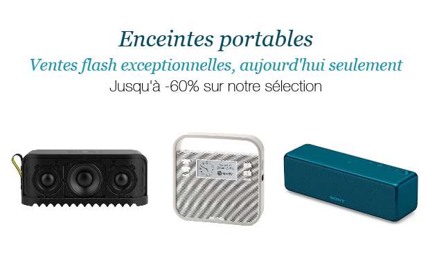 Ventes Flash enceintes portables sur Amazon pendant 24h (jusqu’à -60%)