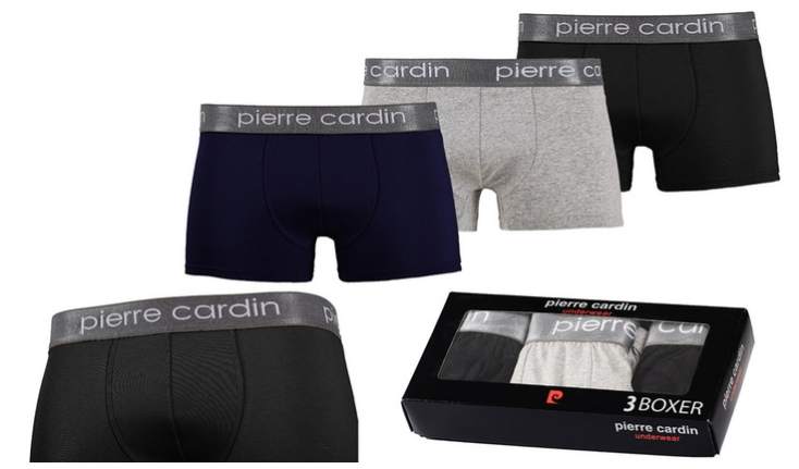 15,90€ les 3 boxers Pierre Cardin (en boite cadeau) / 29,90€ les 6