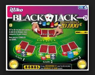 1€ la carte à gratter illiko Black Jack au lieu de 2€ (via Shopmium)