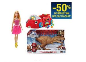 50% sur les jouets dès 60€ d'achat sur Auchan