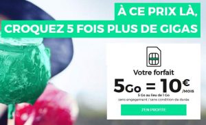 Forfait RED by SFR (sans engagement) 10€ les 5Go