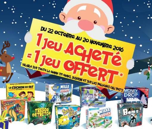 Préparez Noel : 1 jeu Dujardin = le second offert (100% remboursé ODR 2016)