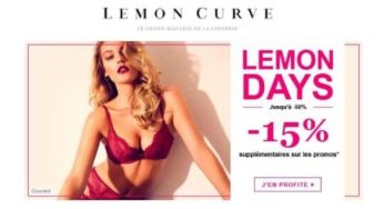 15% en plus sur la lingerie en promo du Lemon Days (jusqu’à dimanche)