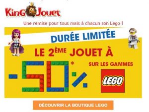 1 Lego acheté = le second à -50%