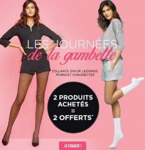 2 collants ou chaussettes DIM achetés = 2 offerts