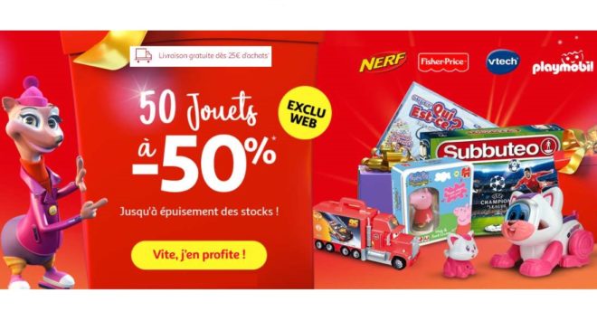 50 jouets à -50% sur Auchan