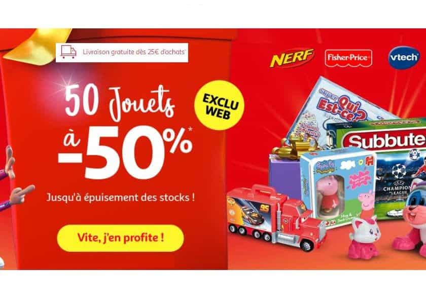 50 jouets à -50% sur Auchan