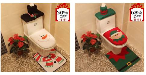 Décoration de Noel pour toilette à moins de 7,70€ port inclus