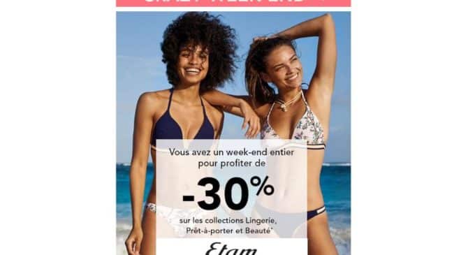 Etam 30% de remise immédiate