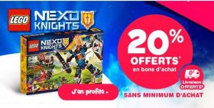 20% offert sur les Lego Nexo Knights sur Toys’R US