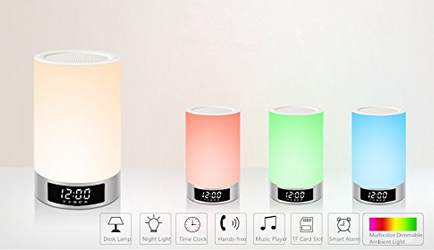 Moins de 28€ la lampe LED de chevet smart (enceinte Bluetooth, alarme, minuteur, lumière 7 couleurs..) port inclus