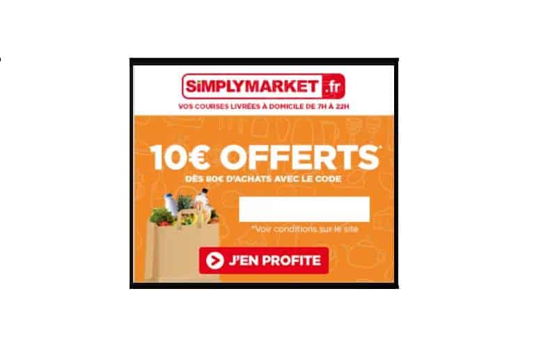 Simply Market : 10€ de remise dès 80€ (livraison domicile Paris et Ile de France)