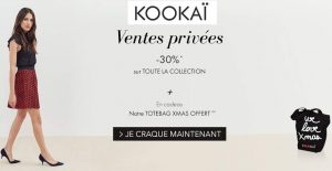 Vente privée Kookaï 1 sac gratuit 