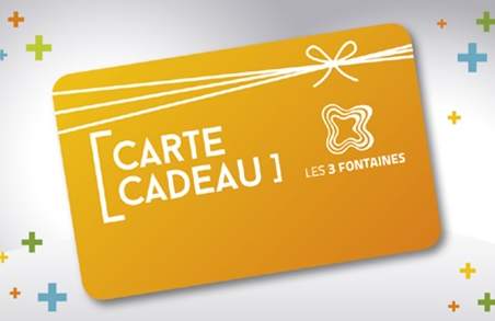 15€ la carte cadeau Ccial 3 Fontaines de 30€ valable dans 86 boutiques (même promo )