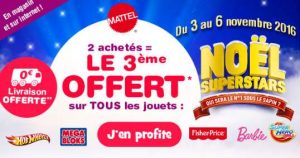 opération Mattel : 2 achetés = le 3ème offert