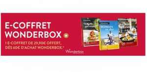 1 coffret cadeau Wonderbox (mini 60€) = 1 e-coffret de 29,90€ gratuit