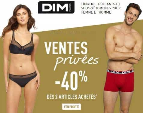 40% à partir de 2 articles sur DIM 