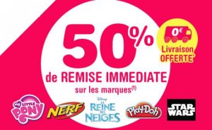 50% de remise sur des jouets Nerf, Play-Doh, 