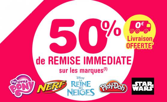 50% de remise sur des jouets Nerf, Play-Doh, StarWars…