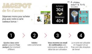 E-carte cadeaux FNAC : payez 30€ et dépensez 40€ 