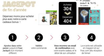 E-carte cadeaux FNAC : payez 30€ et dépensez 40€ (quantité limitée)
