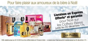 Livraison Express offerte sur les coffrets de bière et Pompe à bière