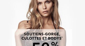 Soutien-gorge, body et culotte à moitié prix sur Etam (uniquement aujourd’hui)