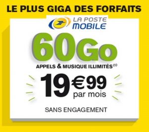 19,99€ le forfait 60Go La Poste Mobile