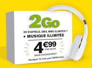 4,99€ le forfait La Poste Mobile 2Go, musique illimitée