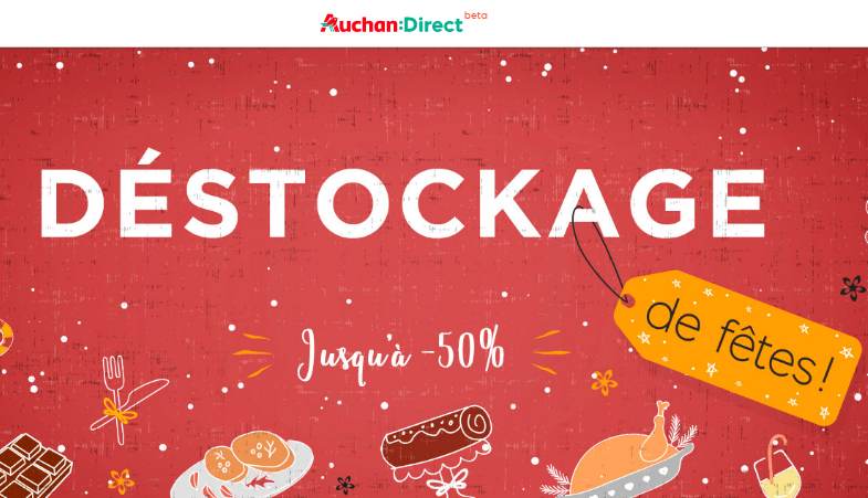 Déstockage de Noel Auchan Direct : -50% sur le Foie Gras, buche de Noel et produits festifs