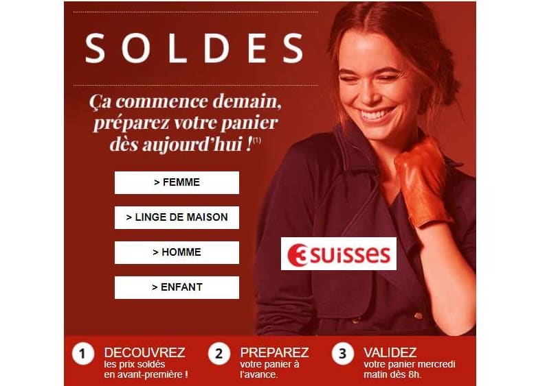 Préparez les soldes 3Suisses ! Voir les articles et démarques pour faire son panier