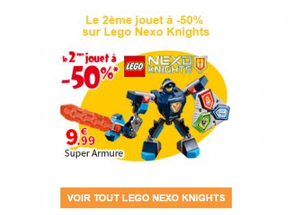 1 boite de Lego Nexo Knights achetée = -50% sur la seconde