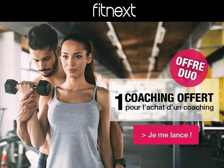 1 coaching Fitnext acheté = second gratuit (méthode Erwann Mentheour)