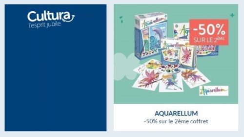 1 coffret Aquarellum de Sentosphere acheté le second à moitié prix