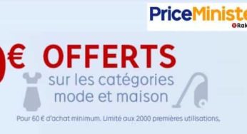 -10€ dès 60€ dans les rayons MAISON et MODE de Priceminister