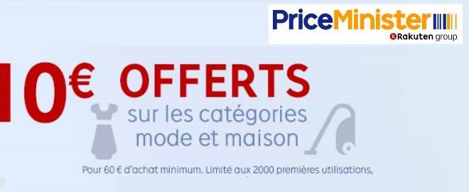 -10€ dès 60€ dans les rayons MAISON et MODE