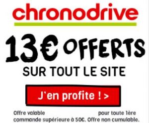 13€ de remise dès 50€ sur Chronodrive 